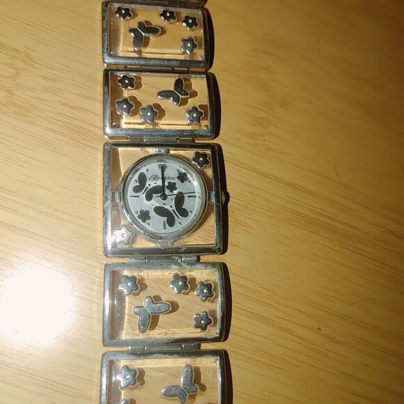 Brighton Watch Gainesville  Silver Floral Butterfly Flower Quartz Movement - Picture 2 of 7